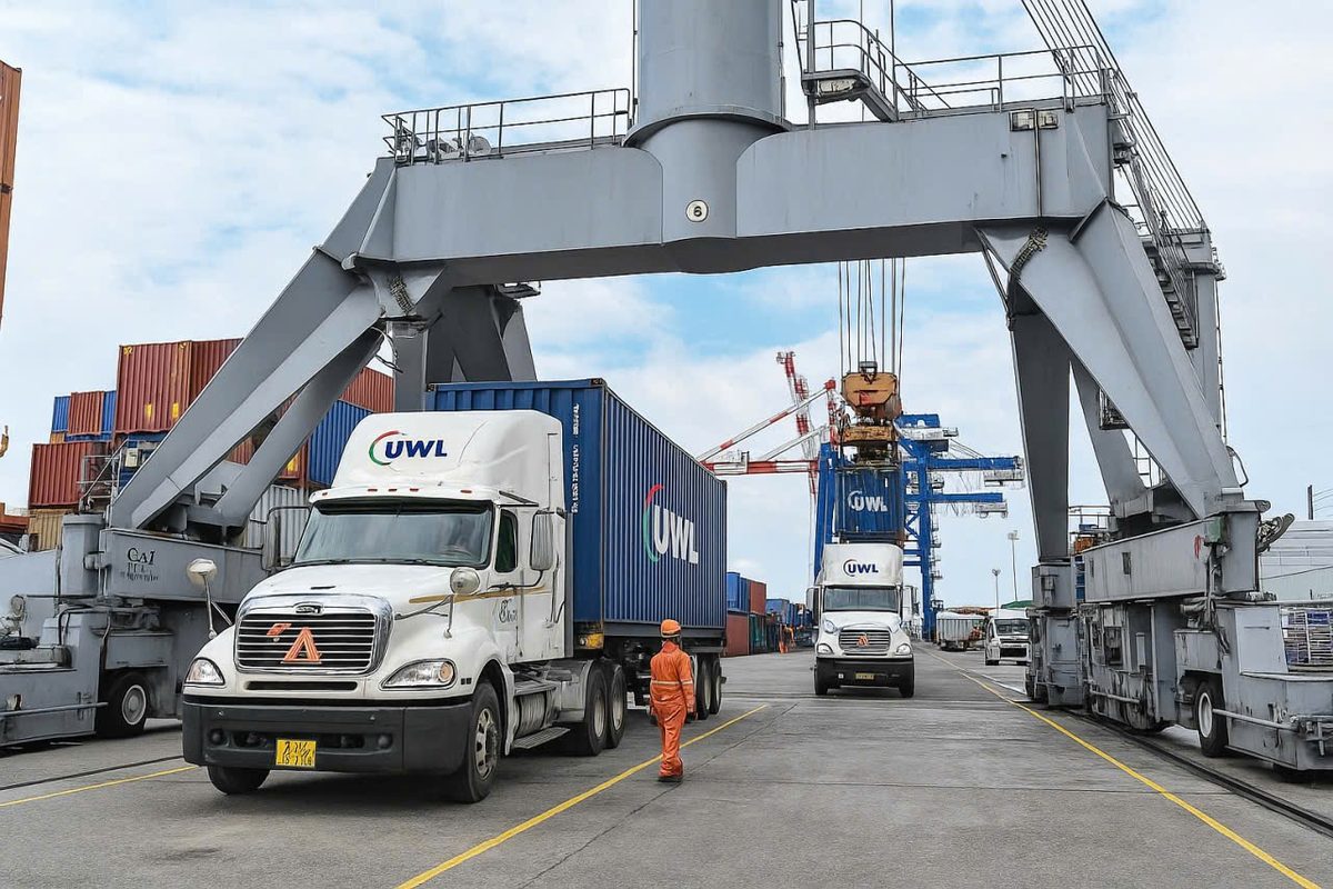 Đội xe tại trung tâm phân phối